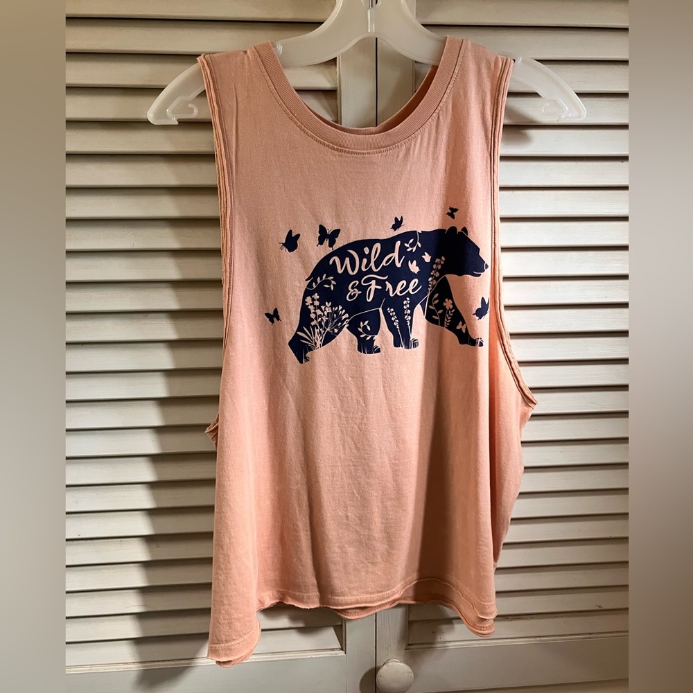 Bloom + Pop Wild & Free Graphic Tank Top - Nude